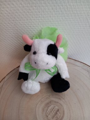Porte-clés Vache En Bois Et Métal - Marque Enesco, Couleur Beige, Neuf Avec étiquettes