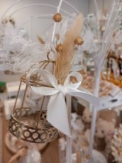 cage Cage metal garni blanc ou or