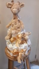 Luiertaart 4 Gâteau couches 2étage girafe
